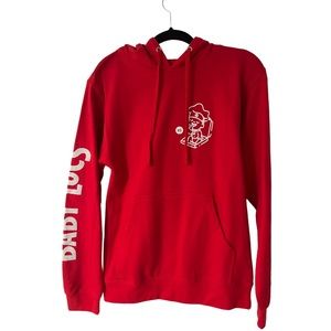 New Men hoddie, color red, size XS, Baby Lucs brand from the pizzeria in NYC